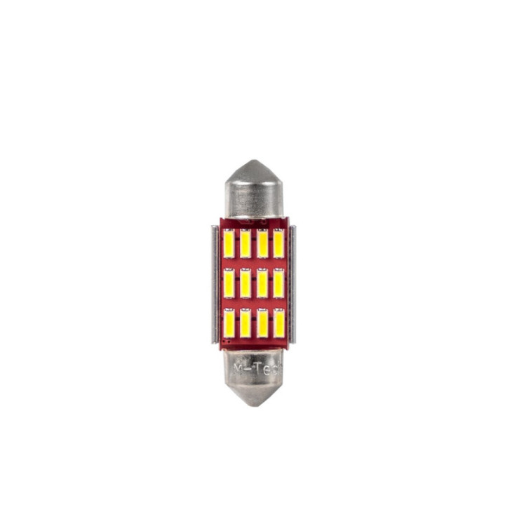 Blister M-TECH Premium LB601W-01B - C5W 36 mm, 12-24 V 12x4014SMD LED, CANBUS, weiß