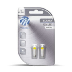 Blister 2x M-TECH Econo LB053W - T5 1xCOB, 12 V, white