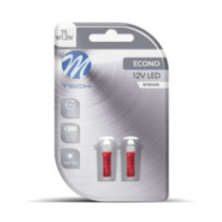 Blister 2x M-TECH Econo LB053R - T5, 1xSMD5050, 12 V, red