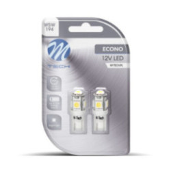Blister 2x M-TECH Econo LB054W - W5W, 5xSMD5050, 12 V, weiß