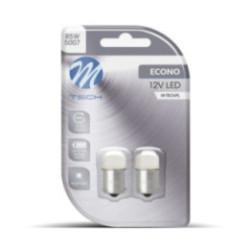 Blister 2x M-TECH Econo LB033W - BA15s, 9xSMD3014, 12 V, white