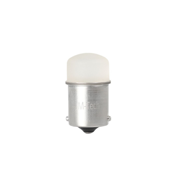 Blister 2x M-TECH Econo LB033W - BA15s, 9xSMD3014, 12 V, weiß