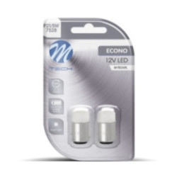 Blister 2x M-TECH Econo LB038W - BAY15d, 9xSMD3014, 12 V, white