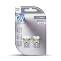 Blister 2x M-TECH Econo LB078W - W5W, 8xSMD2835, 12 V, weiß