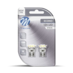 Blister 2x M-TECH Econo LB079W - W5W, 6xSMD2835, 12 V, white