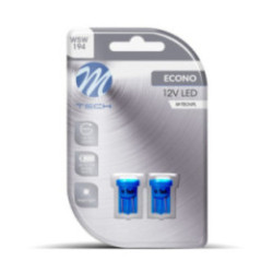 Blister 2x M-TECH Econo LB017W - W5W, 4xSMD3528, 12 V, blue