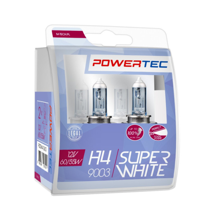 Powertec SuperWhite H4 12 V DUO