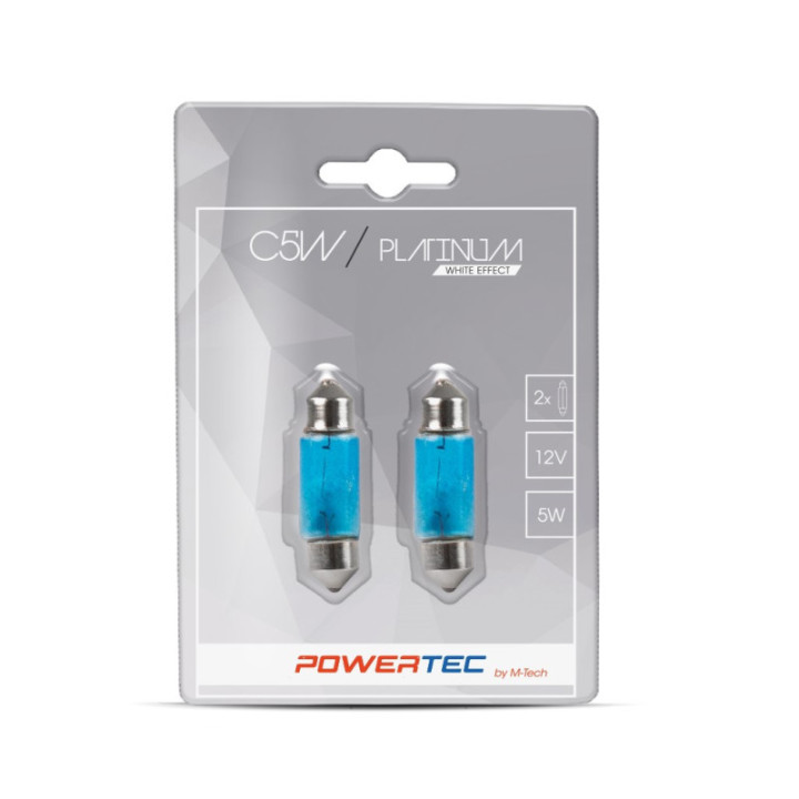 Powertec 12 V 5 W SV8, 5-8 C5W 11x36 mm Platinum weiß effect