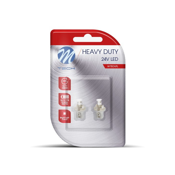 Blister 2x M-TECH HD LB904 B8.5d 24 V gerollt weiß