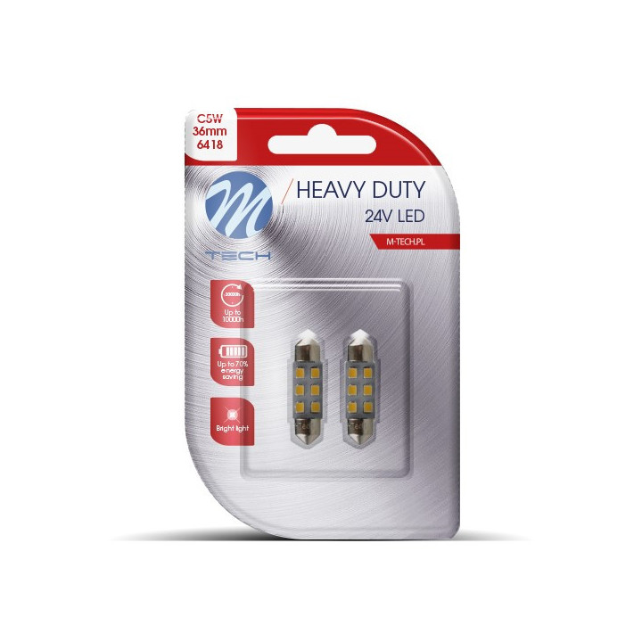 Blister 2x M-TECH HD LB928 C5W 36 mm 24 V 6xSMD2835 weiß