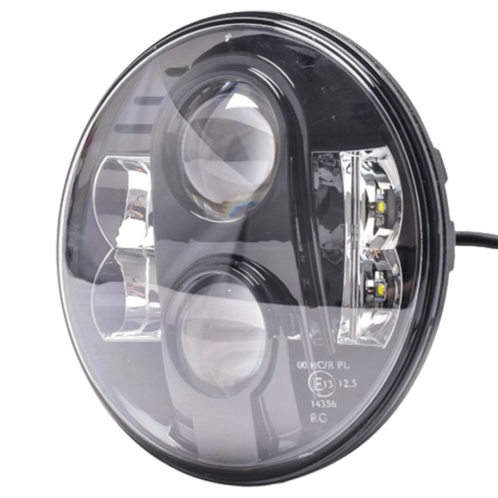 LED-Scheinwerfer – rund, 7", 9–36 V, schwarz