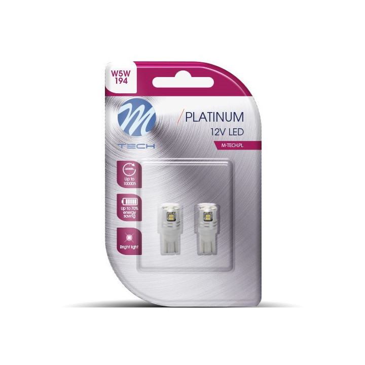 Blister M-TECH Platinum LB807W - W5W, 12 V 12xSMD3014, weiß