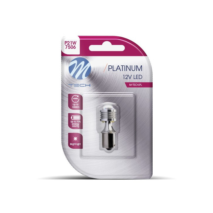 Blister M-TECH Platinum LB811W-01B - P21W, 12-24 V 4xHP LED, CANBUS, weiß