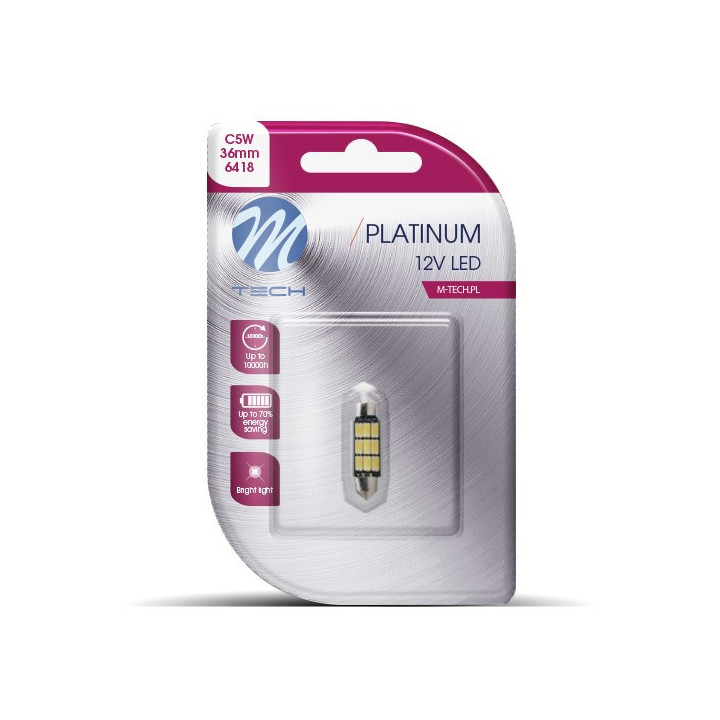 Blister M-TECH Platinum LB815WW-01B - C5W 36 mm, 12 V 9xSMD5630, CANBUS, Warm weiß