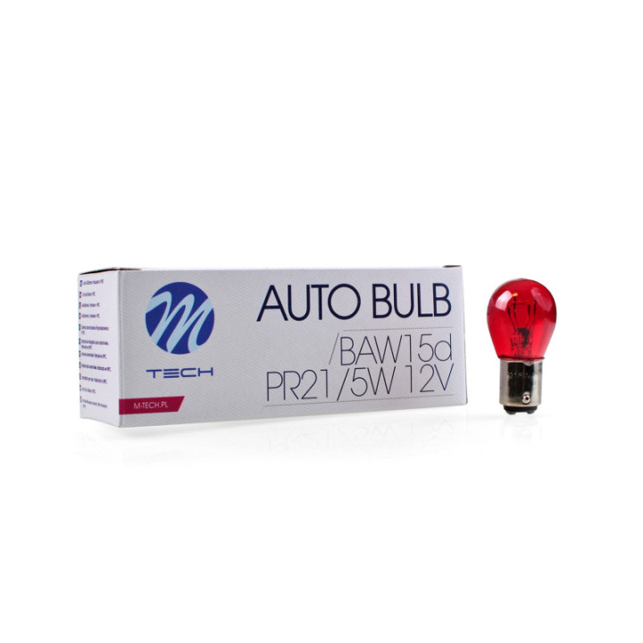 Glühlampe M-TECH PR21/5 W 12 V 21/5 W BAW15d rot