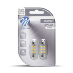 Blister 2x M-TECH Econo LB028W - C5W 36 mm, 6xSMD2835, 12 V, weiß