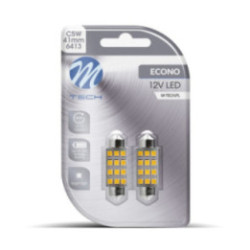 Blister 2x M-TECH Econo LB030W - C5W 41 mm, 12xSMD2835, 12 V, weiß