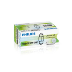 Philips Festoon T10, 5x30 LongLife EcoVision 12V10W SV8, 5 CP