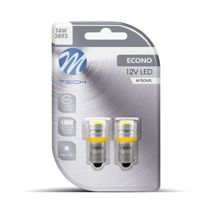 Blister 2x M-TECH Econo LB016Y - BA9s, HP 1 W, 12 V, gelb
