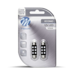 Blister 2x M-TECH Econo LB028B - C5W 36 mm, 6xSMD3528, 12 V, blau