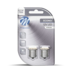 Blister 2x M-TECH Econo LB051W - G18 BA15s, 22xSMD3020, 12 V, white