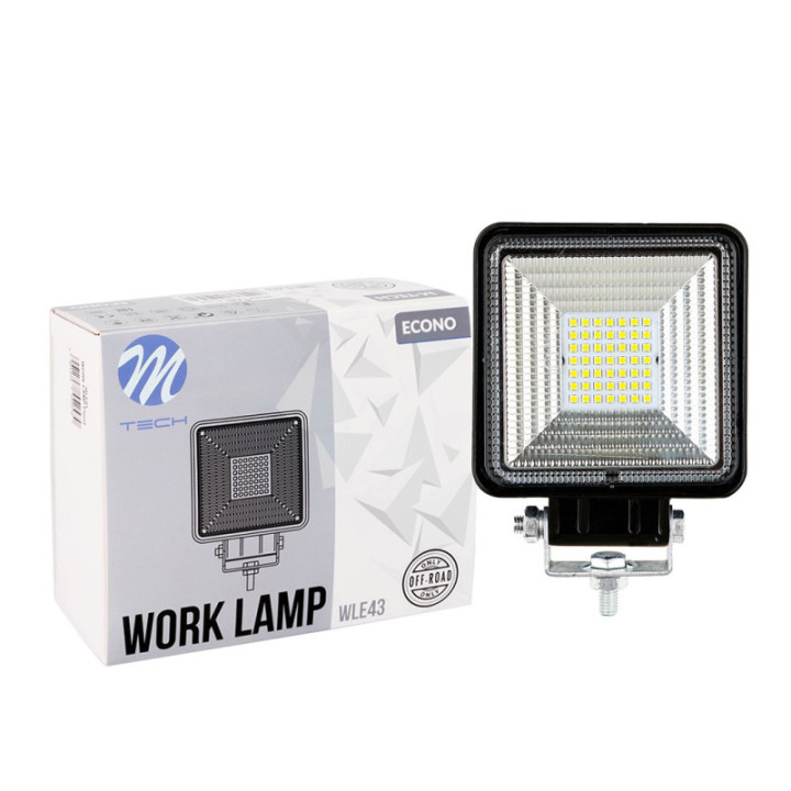 Arbeitsscheinwerfer M-TECH ECONO WLE43 – 4" 49xSMD3030 – quadratisch, 49 W, 10-30 V, Flood