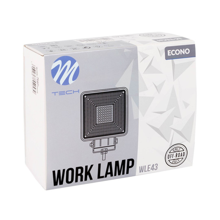 Arbeitsscheinwerfer M-TECH ECONO WLE43 – 4" 49xSMD3030 – quadratisch, 49 W, 10-30 V, Flood