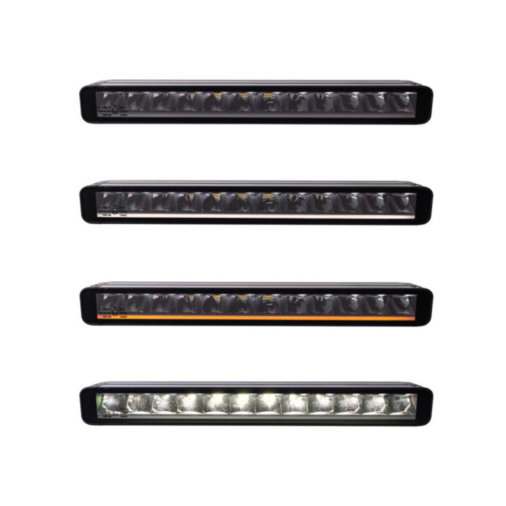 Driving light M-TECH schwarz SERIES 12x5W LED 12-48 V 60 W 14, 5", single row + dynamic position light - side bracket