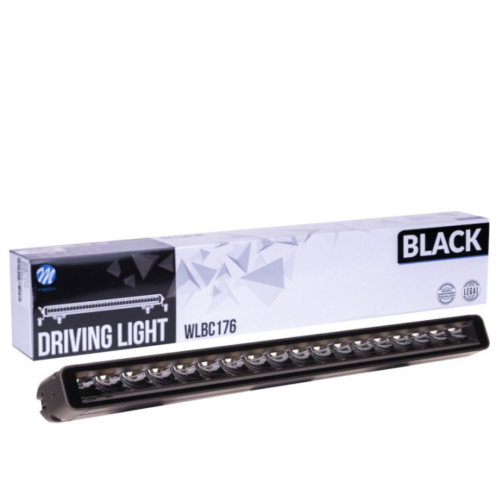 Driving light M-TECH schwarz SERIES 18x5W LED 12-48 V 90 W 21, 1", single row + dynamic position light - side bracket