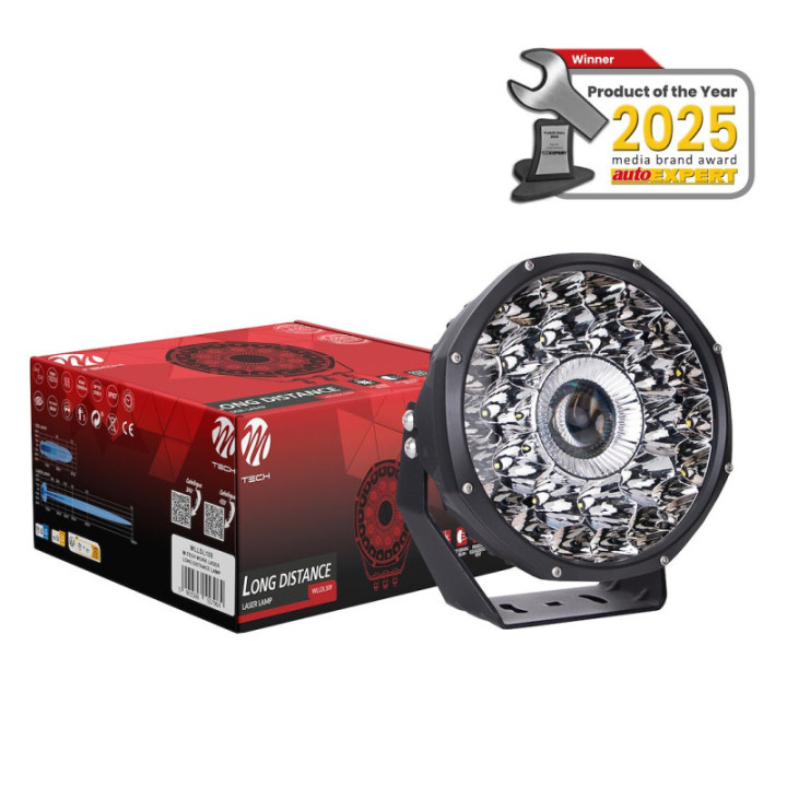 M-TECH WLLDL109 Laser-Arbeitsscheinwerfer, 28x HP-LED + 1x 30-W-Laser-LED, weiß, 12–24 V