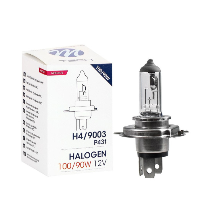 Halogen-Glühlampe M-TECH H4 12 V 100/90 W P43t