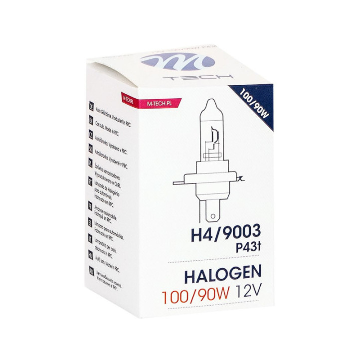 Halogen-Glühlampe M-TECH H4 12 V 100/90 W P43t