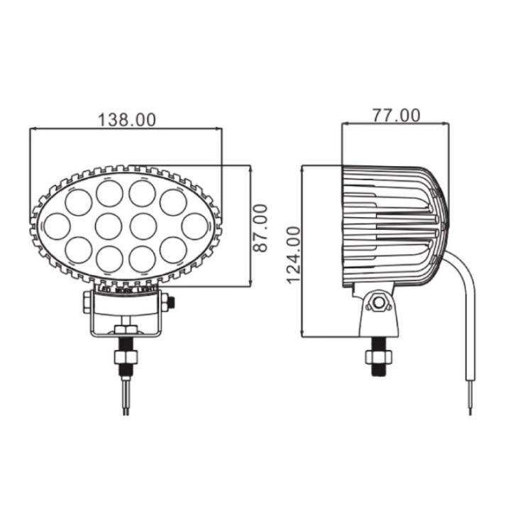 Lampa Robocza - Oval 36 W flood