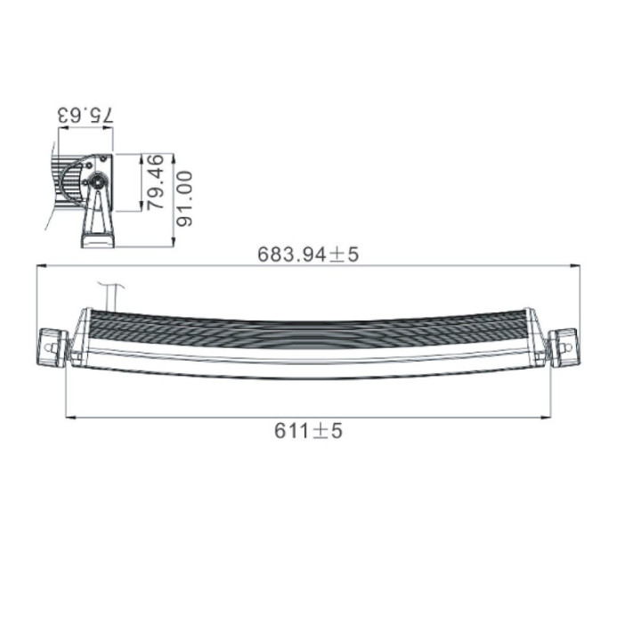 Lightbar – gebogen, zweireihig – 120 W 10-30 V 24" Combo