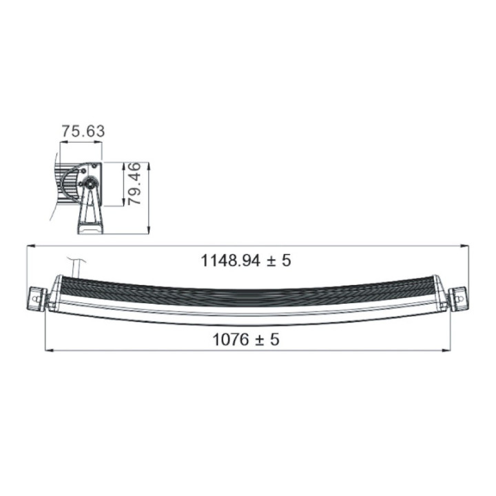 Light bar - curve double row - 240 W 10-30 V 42" Combo