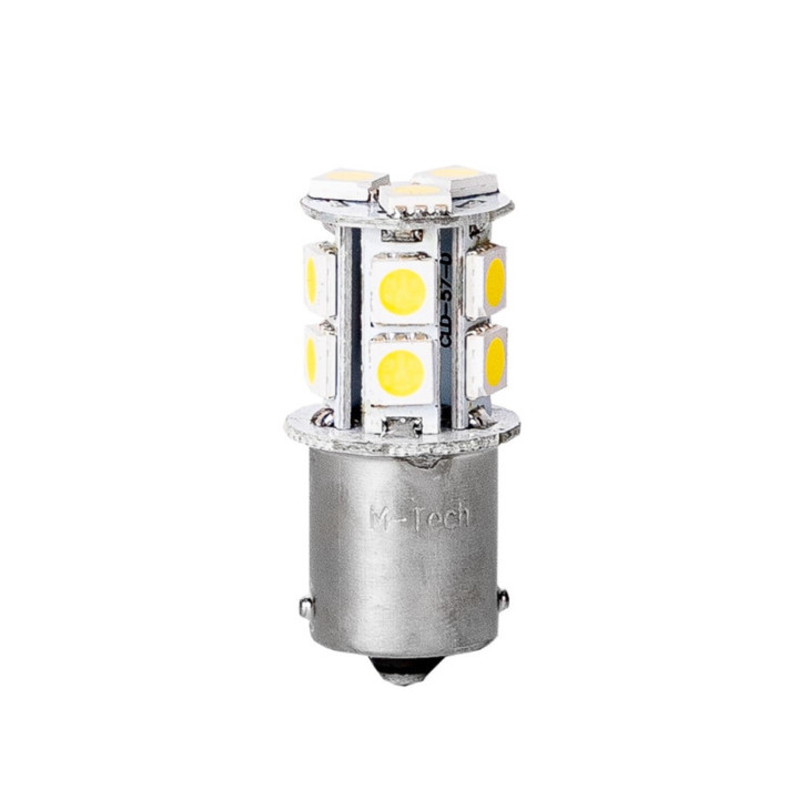 Blister 2x M-TECH Econo LB060W - BA15s, 13xSMD5050, 12 V, weiß