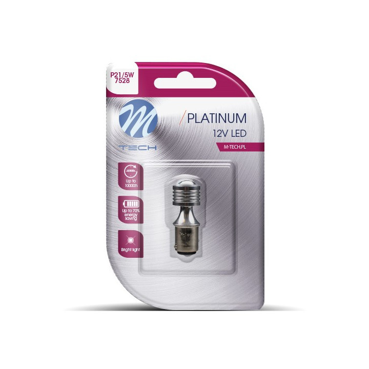 Blister M-TECH Platinum LB812W-01B - P21/5 W, 12-24 V 4xHP LED, CANBUS, weiß