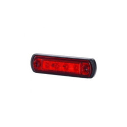 HORPOL LED-Umrissleuchte – HOR65 LD677 rot mit Gummireflektor 12/24 V ECE
