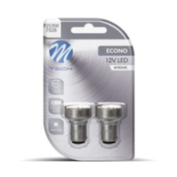 Blister 2x M-TECH Econo LB108W - BAY15d, 19xSMD2835 12 V, weiß