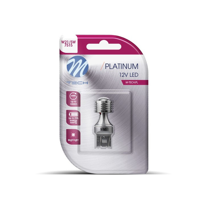 Blister M-TECH Platinum LB819W-01B - T20 W21/5 W, 12-24 V 4xHP LED, weiß