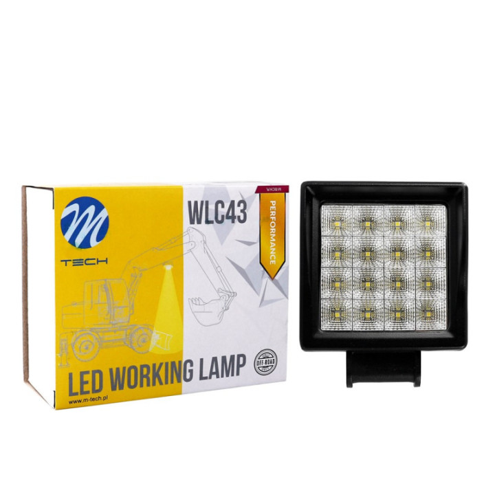 Lampa robocza - Square 16x3W LED 48 W 10-32 V, flood Performance Series