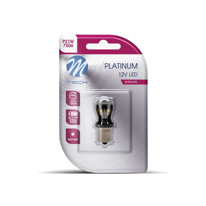 Blister M-TECH Platinum LB820W-01B - P21W, 12-24 V 14x2835SMD, CANBUS, weiß