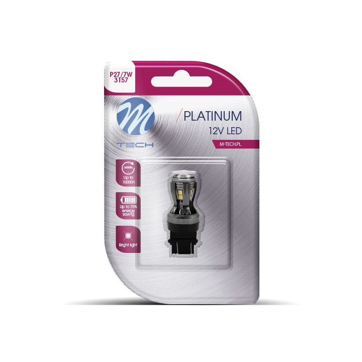 Blister M-TECH Platinum LB825W-01B - P27/7 W 3157, 12-24 V 14x2835SMD, CANBUS, weiß