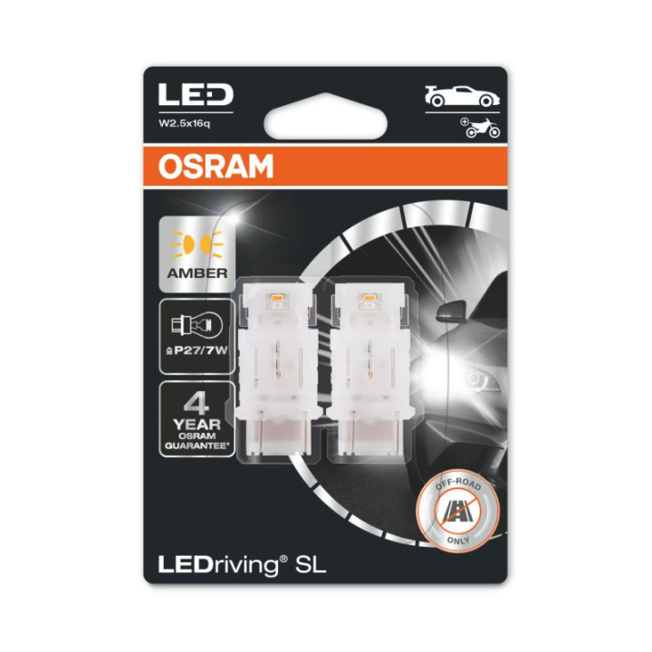 Osram LEDriving® 3157DYP-02B 1, 3 W/12 V W3x16q ≠ "P27/7 W" Amber