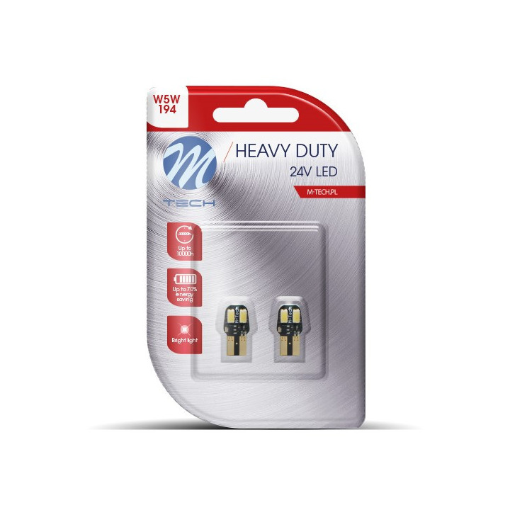 Blister 2x M-TECH HD LB9806W W5W Canbus 4xSMD5630 24 V weiß