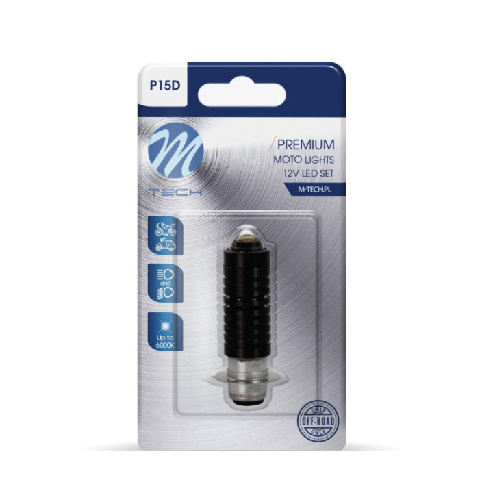 Blister M-TECH Premium LB571W-01B - P15d, 12 V 2x10SMD3570 LED, weiß