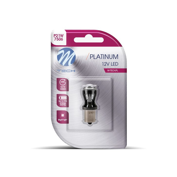 Blister M-TECH Platinum LB820R-01B - P21W, 12-24 V 14x2835SMD, CANBUS, rot