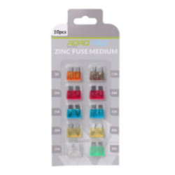 Zink-Sicherung MEDIUM-Blisterkartenverpackung 10 Stück (5A, 7, 5A, 10A x2, 15A x2, 20A x2, 25A, 30A)