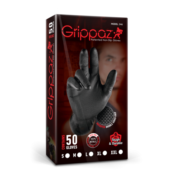 Grippaz Nitrile Fishscale 240 mm 6mil 50pcs/box schwarz Size L