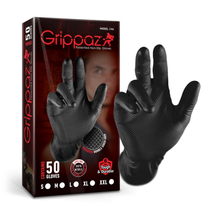 Grippaz Nitrile Fishscale 240 mm 6mil 50pcs/box schwarz Size XL